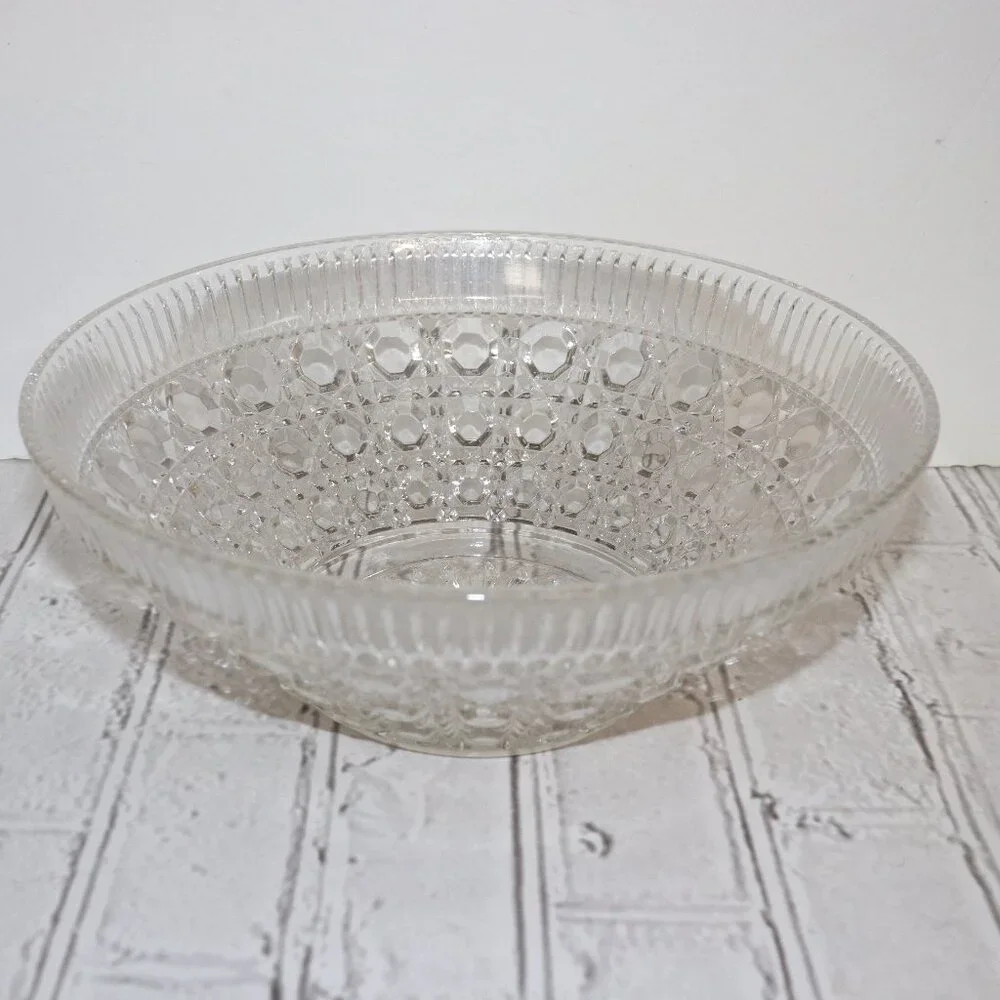🧊 Clear Glass Vintage Bowl · 10.5